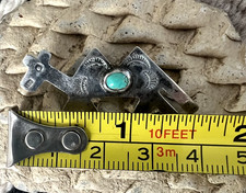 VINTAGE FRED HARVEY ERA TWO HUMP CAMEL sterling silver TURQUOISE CAB Southwest - Additional view 5