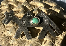 VINTAGE FRED HARVEY ERA TWO HUMP CAMEL sterling silver TURQUOISE CAB Southwest