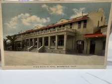 Santa Fe Hotel Bakersfield CA Vintage Postcard 1917 Fred Harvey Railroad 3