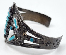 Vintage Fred Harvey Era Sterling Petit Point Cuff Bracelet - Additional view 2