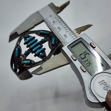 Vintage Fred Harvey Era Sterling Petit Point Cuff Bracelet - Additional view 7