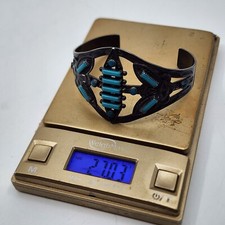 Vintage Fred Harvey Era Sterling Petit Point Cuff Bracelet - Additional view 10