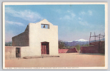 Old Indian Church, Pueblo of Tesuque NM Fred Harvey Phostint PC