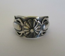 Native American Silver Handmade Fred Harvey Style Ring By Bobby Platero Sizes 8 - Additional view 10
