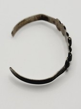 Vintage Fred Harvey Era Native American Coin Silver Turquoise Cuff Bracelet - Additional view 5
