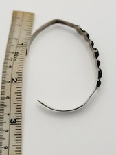 Vintage Fred Harvey Era Native American Coin Silver Turquoise Cuff Bracelet - Additional view 6