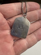 Vintage Snake NAVAJO NATIVE AMERICAN Sterling SILVER Necklace Charm Stamped - Additional view 5