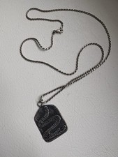Vintage Snake NAVAJO NATIVE AMERICAN Sterling SILVER Necklace Charm Stamped - Additional view 8