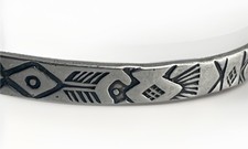 Fred Harvey Era Sterling Child's Navajo Cuff Bracelet with Turquoise Stone 7g - Additional view 8