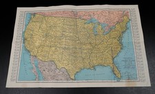 Fred Harvey Servicemen's US Map Armed Forces Insignia Chart Military Travel WWII - Additional view 3