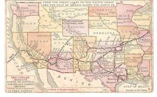 POSTCARD - 1910's FRED HARVEY SANTA FE HOTELS MAP