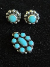 VTG Southwest Native American Sterling/14K Fred Harvey Era Charms Earrings Lot - Additional view 1