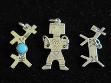 VTG Southwest Native American Sterling/14K Fred Harvey Era Charms Earrings Lot - Additional view 3