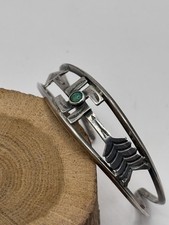 VTG Fred Harvey Era Sterling Silver Turquoise Whirling Log Arrow Cuff Bracelet - Additional view 4