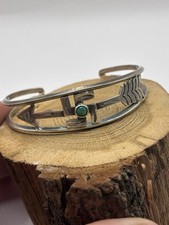 VTG Fred Harvey Era Sterling Silver Turquoise Whirling Log Arrow Cuff Bracelet - Additional view 10