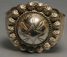EXTRA OLD Fred Harvey Era Navajo Silver Tone Thuderbird Cuff Bracelet