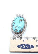 Fred Harvey Era sterling silver turquoise brooch 19.29g - Additional view 2