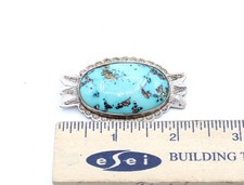 Fred Harvey Era sterling silver turquoise brooch 19.29g - Additional view 3