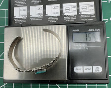 VTG Fred Harvey Era Navajo Sterling Stamped Turquoise Cuff Bracelet 15.8g #gbk - Additional view 13