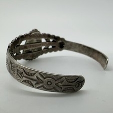 VTG Fred Harvey Era Navajo Sterling Stamped Turquoise Cuff Bracelet 15.8g #gbk - Additional view 6
