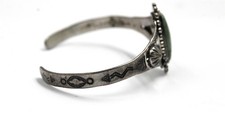 Fred Harvey Era Old Pawn Vintage Sterling Silver Turquoise Arrows Cuff Bracelet - Additional view 2
