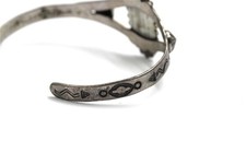 Fred Harvey Era Old Pawn Vintage Sterling Silver Turquoise Arrows Cuff Bracelet - Additional view 3