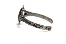 Fred Harvey Era Old Pawn Vintage Sterling Silver Turquoise Arrows Cuff Bracelet - Additional view 4