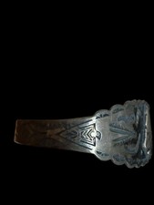 1940s Fred Harvey Navajo Coin Silver Stamped Arrow & Thunderbird Cuff Bracelet - Additional view 10