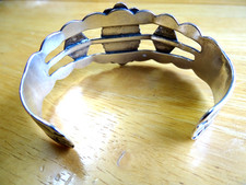 Vintage Fred Harvey Navajo Green Turquoise Silver Cuff Bracelet w/Thunderbirds - Additional view 7