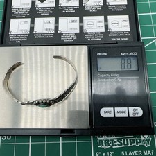 VTG Fred Harvey Era Navajo Sterling Stamped Turquoise Cuff Bracelet 8.8g #bco - Additional view 13