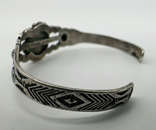 VTG Fred Harvey Era Navajo Sterling Stamped Turquoise Cuff Bracelet 8.8g #bco - Additional view 7