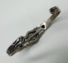 VTG Fred Harvey Era Navajo Sterling Stamped Turquoise Cuff Bracelet 8.8g #bco - Additional view 8