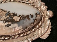 Navajo STERLING Moss Agate PENDANT 2.3