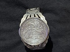 1921 Morgan Silver Dollar Encased (Navajo Sterling Silver Cuff Bracelet)