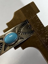 Estate Old FRED HARVEY ERA Navajo Turquoise Silver Cuff Bracelet Stamped ET - Additional view 18