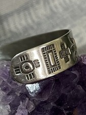 Estate Old FRED HARVEY ERA Navajo Turquoise Silver Cuff Bracelet Stamped ET - Additional view 4
