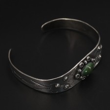 VTG Sterling Silver - NAVAJO Fred Harvey Turquoise Stamped 6