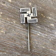 Old Navajo Indian Sterling Silver Fred Harvey Era Rare Whirling Logs Stick Pin - Additional view 1