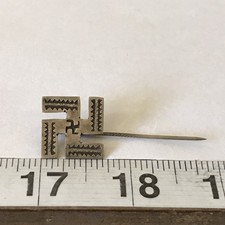 Old Navajo Indian Sterling Silver Fred Harvey Era Rare Whirling Logs Stick Pin - Additional view 5