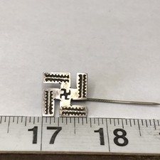 Old Navajo Indian Sterling Silver Fred Harvey Era Rare Whirling Logs Stick Pin - Additional view 6
