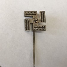 Old Navajo Indian Sterling Silver Fred Harvey Era Rare Whirling Logs Stick Pin - Additional view 7