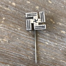Old Navajo Indian Sterling Silver Fred Harvey Era Rare Whirling Logs Stick Pin - Additional view 8