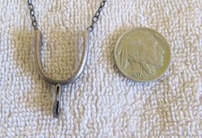 Navajo Indian Fred Harvey Sterling Silver Cowboy Spurs Tie Bar Slide Clasp Pin - Additional view 6