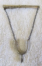 Navajo Indian Fred Harvey Sterling Silver Cowboy Spurs Tie Bar Slide Clasp Pin