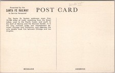 Vintage Fred Harvey SANTA FE RAILWAY Postcard United States SYSTEM MAP / Unused - Additional view 1
