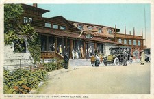 C-1910 Grand Canyon Arizona Auto Party El Tovar occupation Postcard 25-8632