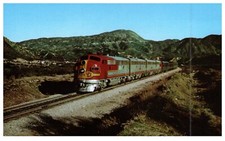 Vtg Postcard 1953 Fred Harvey Santa Fe Streamliner Train Coast Range Landsc-I2-9