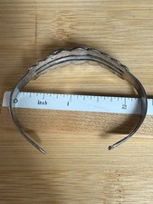 Old Pawn Harvey Era Arrows Thunderbird Turquoise Snake Silver Cuff 6.5” - Additional view 12