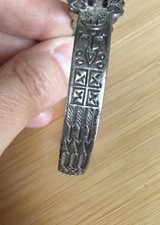 Old Pawn Harvey Era Arrows Thunderbird Turquoise Snake Silver Cuff 6.5” - Additional view 5