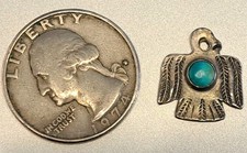 NATIVE AMERICAN Sterling Silver Turquoise THUNDERBIRD Pendant FRED HARVEY ERA - Additional view 4